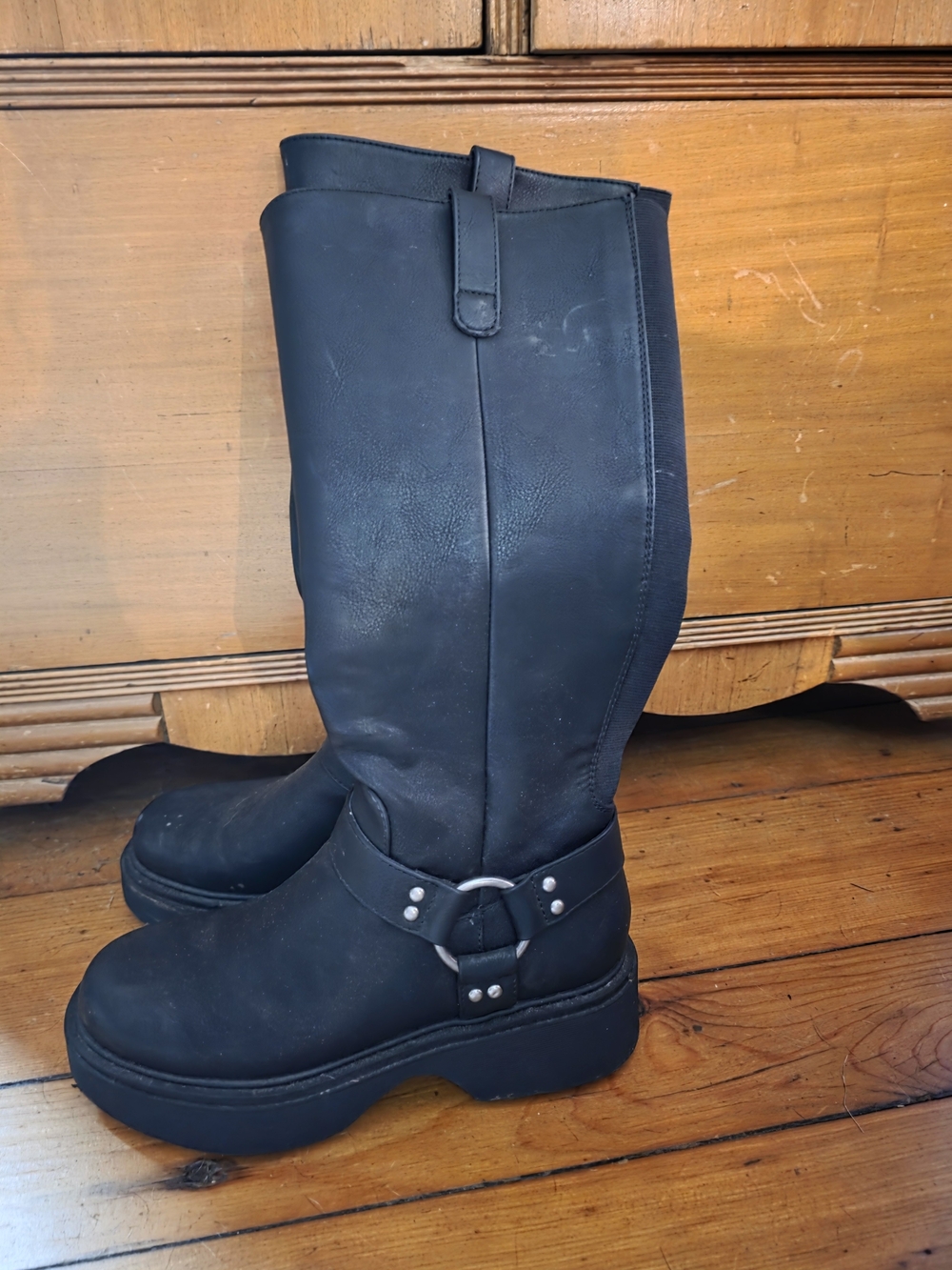 Rocket Dog Black Knee-High Combat Boots